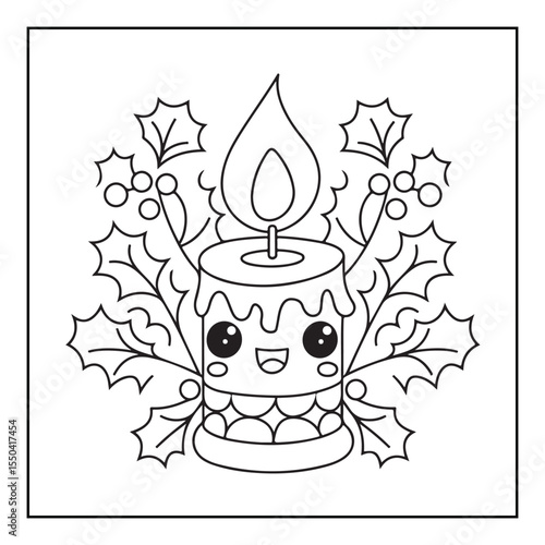 Bold & easy Cozy Christmas coloring book, black & white designs, line art vector illustration, coloring page, coloring book, holiday coloring book,  christmas, christmas vector, christmas line art