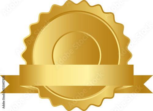 Golden  Badge Template, gold label with ribbon