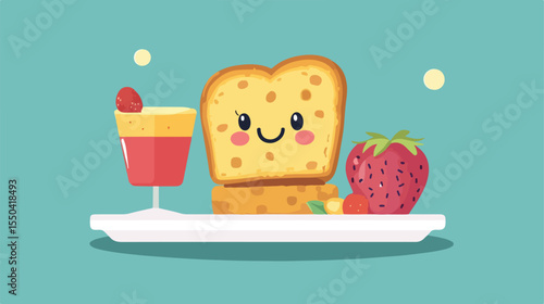 Delicious and Nutritive Breakfast Character Vector Illustration