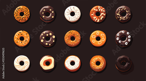 Delicious Sweet Donuts Icon Vector Illustration