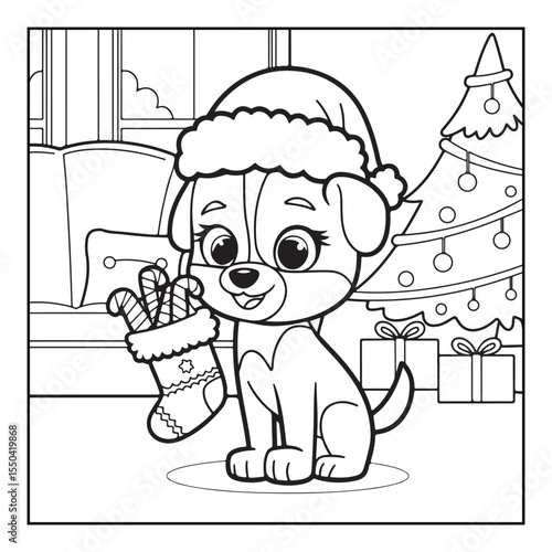 Bold & easy Cozy Christmas coloring book, black & white designs, line art vector illustration, coloring page, coloring book, holiday coloring book,  christmas, christmas vector, christmas line art