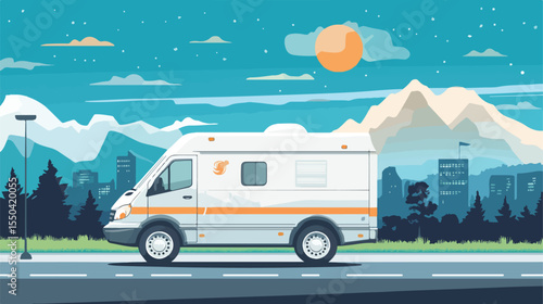 Delivery Service Flat Vector Illustration Centered