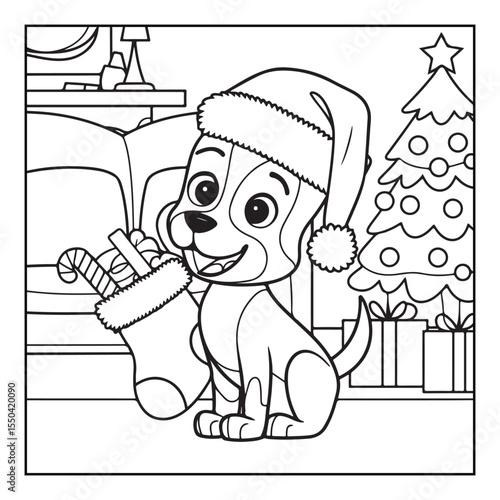 Bold & easy Cozy Christmas coloring book, black & white designs, line art vector illustration, coloring page, coloring book, holiday coloring book,  christmas, christmas vector, christmas line art