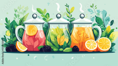 Detox Tea Poster Vector Illustration