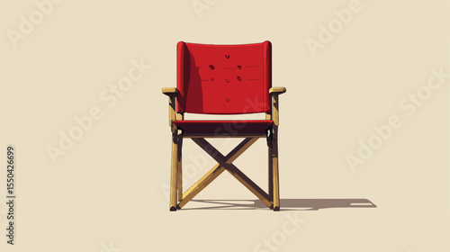 Director Cinema Chair Flat Vector Illustration