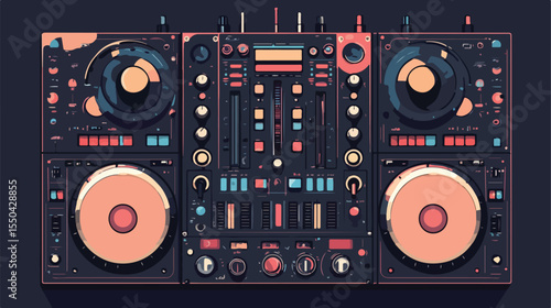 DJ Mixer Music Isolated Vector Illustration