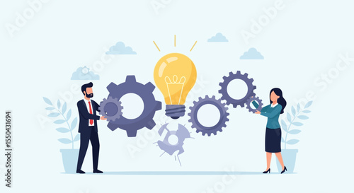 Teamwork, Innovation, and Creative Solutions Collaborative Business Success