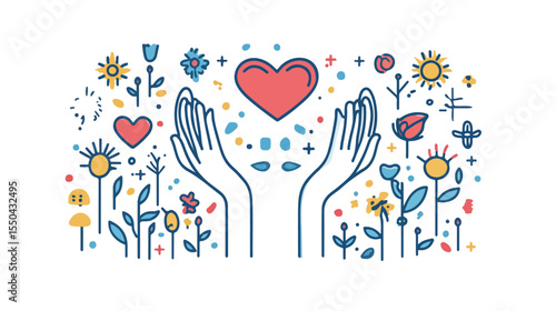 Social Charity Volunteer Helping Hands Donation Concept