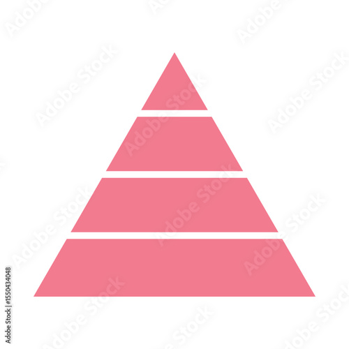 Triangle Pyramid Chart Template Diagram Graph. Level of Triangular Pyramid.