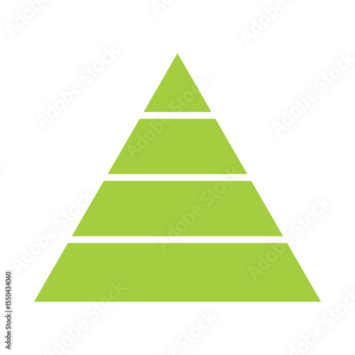 Triangle Pyramid Chart Template Diagram Graph. Level of Triangular Pyramid.