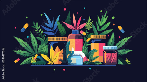 Professional Flat Vector Illustration of Drugs and Medicine