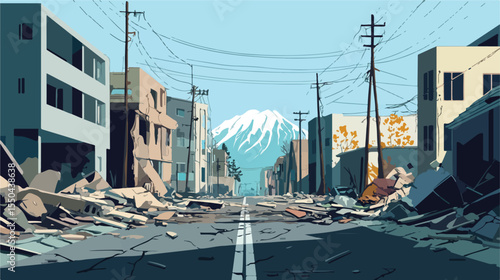 Richter Scale Earthquake Illustration Flat Design