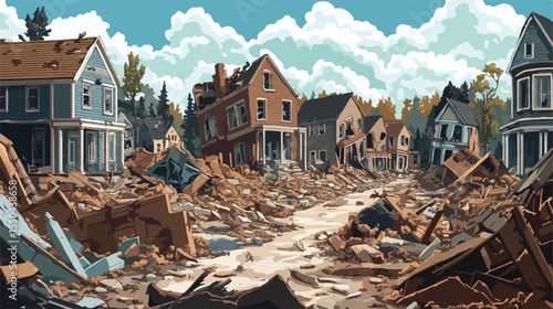 Vibrant Volunteer Illustration for Earthquake Relief Efforts
