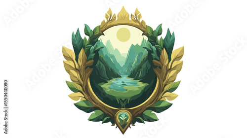 Eco Sustainability Emblem Vector Illustration
