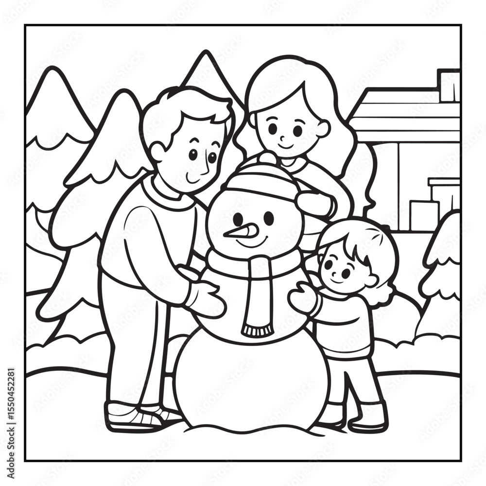 Bold & Easy Cozy winter coloring book pages, line art vector illustration, black and white designs, coloring book for all ages, coloring pages, winter, Whimsical illustration Bold & Easy Cozy winter coloring book pages, line art vector illustration, black and white designs, coloring book for all ages, coloring pages, winter, Whimsical illustration