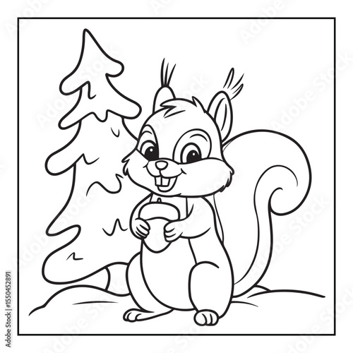 Bold & Easy Cozy winter coloring book pages, line art vector illustration, black and white designs, coloring book for all ages, coloring pages, winter, Whimsical illustration 