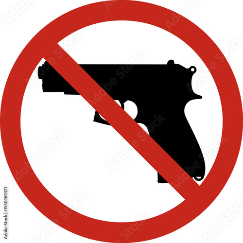 No guns allowed sign depicting gun control and prohibition of firearms