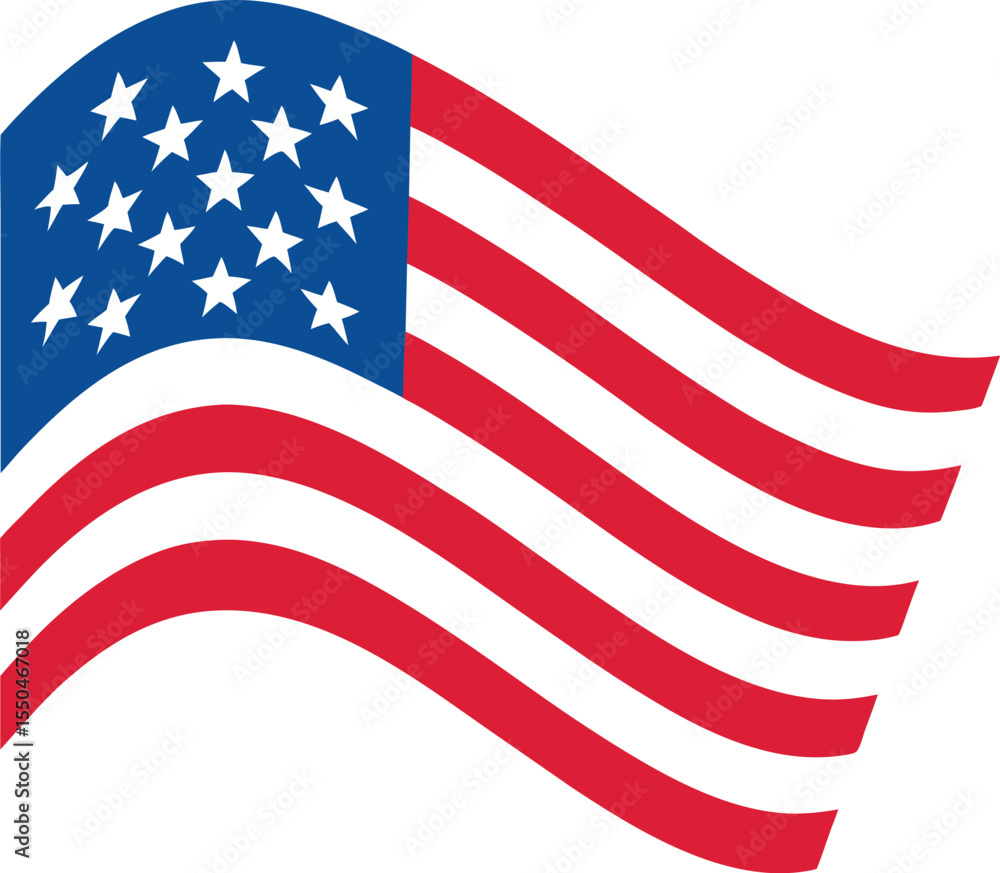 Obraz premium USA flag vector illustration. 