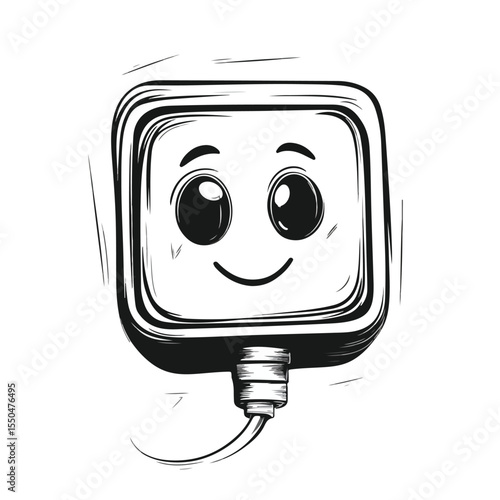 Creative Electric Plug Cartoon Vector Illustration