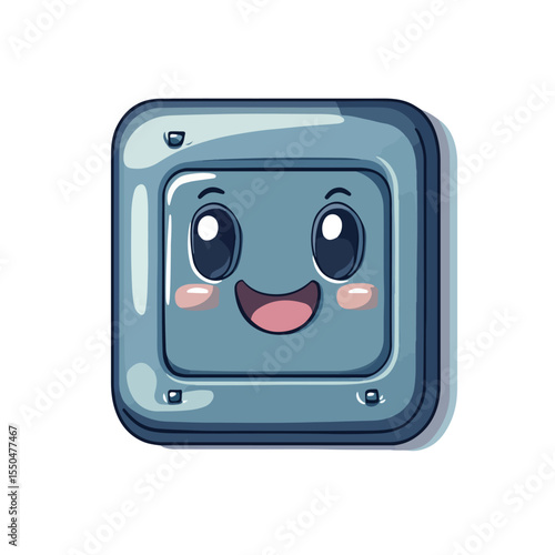 Playful Electric Socket Cartoon Vector Illustration