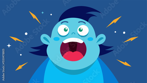 Animated Reaction A cartoon character with big eyes and a wideopen mouth in a gasp while their eyes are rolled back exaggeratedly. The surrounding background features cartoonish