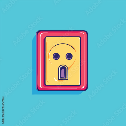 Electronic Plug Socket Flat Vector Illustration