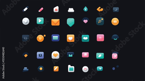 Professional Email Contact Icon Flat Vector Illustration