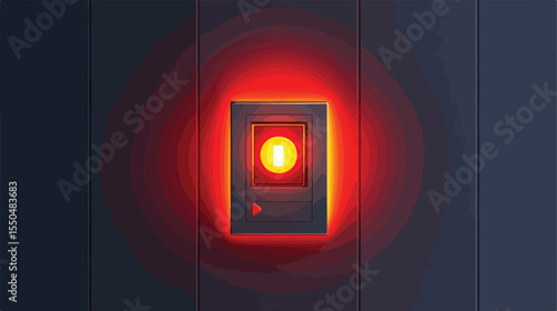 Emergency Exit Signal for Fire Flat Vector Illustration