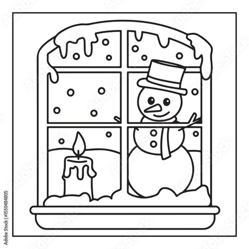 Bold & Easy Cute Christmas coloring book pages, line art, victor illustration, christmas, black and white designs, bold & easy coloring book, bold & easy coloring pages