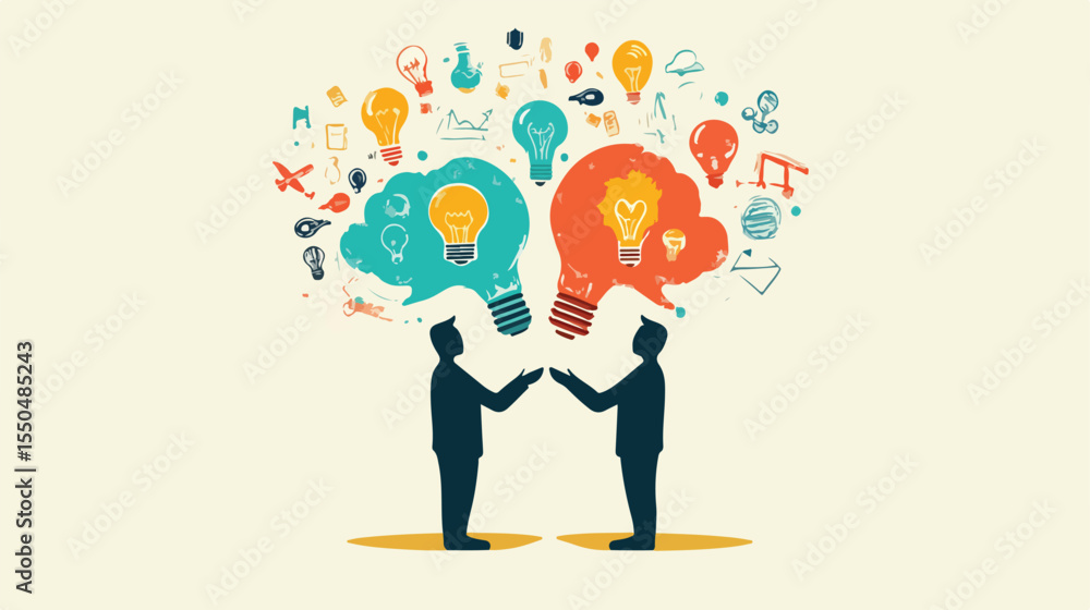 Professional Employees Sharing Ideas with Each Other in a Creative Office Environment Professional Employees Sharing Ideas with Each Other in a Creative Office Environment
