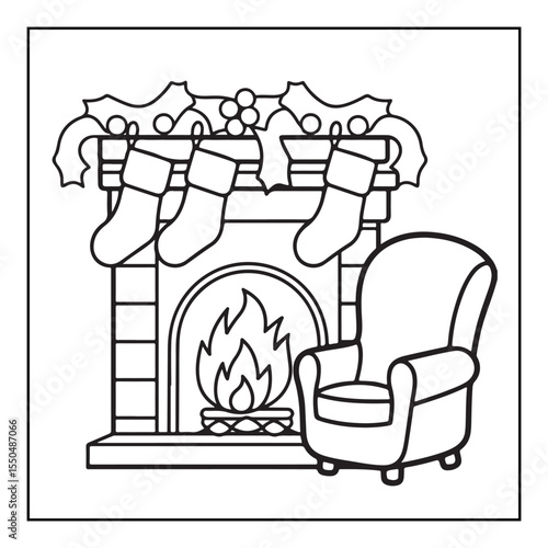 Bold & Easy Cute Christmas coloring book pages, line art, victor illustration, christmas, black and white designs, bold & easy coloring book, bold & easy coloring pages