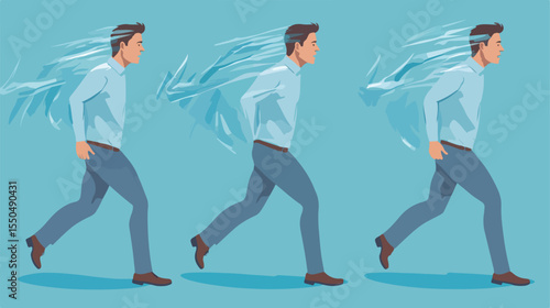 Professional Flat Vector Illustration of a Man with Epilepsy Shaking