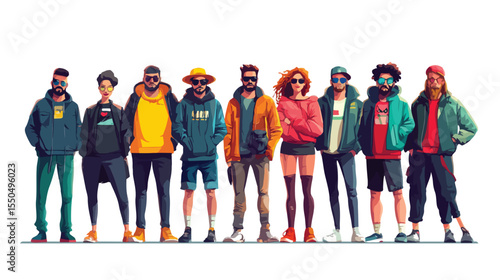 Illustration of Extremist Radical People in Vector Format