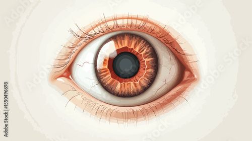 Professional Eye with Normal Vision Flat Vector Illustration