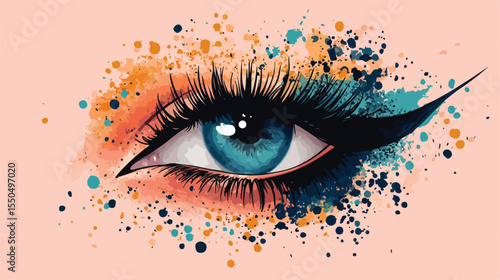 Hand-drawn makeup sponge for eye shadow application