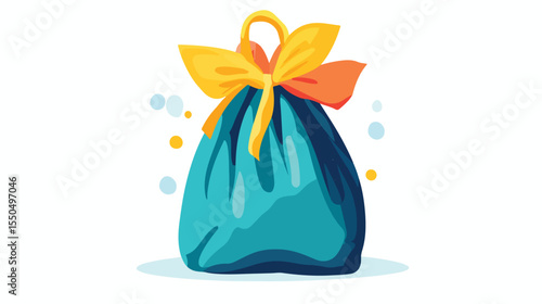 Flat Vector Illustration of Fabric Bag Icon