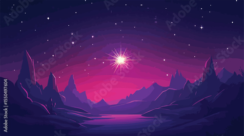 Whimsical Fairytale Star Decoration Flat Vector Illustration
