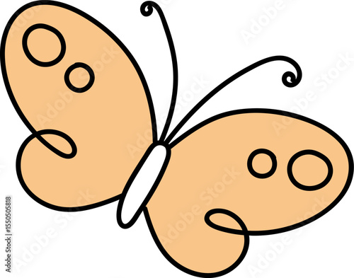 Playful Butterfly with Swirls