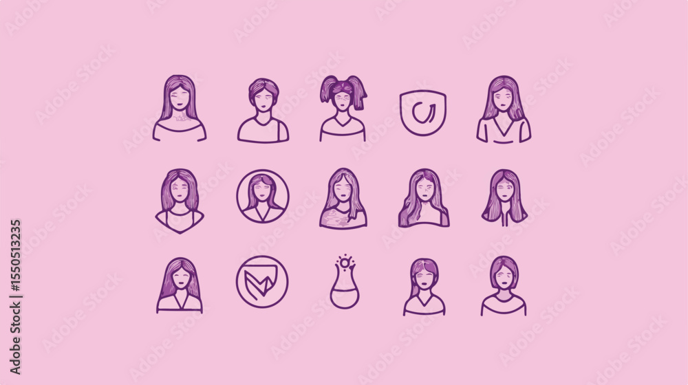 Empowering Feminism Movement Icon on Pink Background Featuring Female Symbol Empowering Feminism Movement Icon on Pink Background Featuring Female Symbol