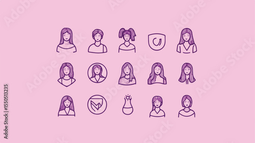 Empowering Feminism Movement Icon on Pink Background Featuring Female Symbol