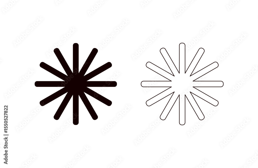 Obraz premium シンプルな放射線のアイコンセット