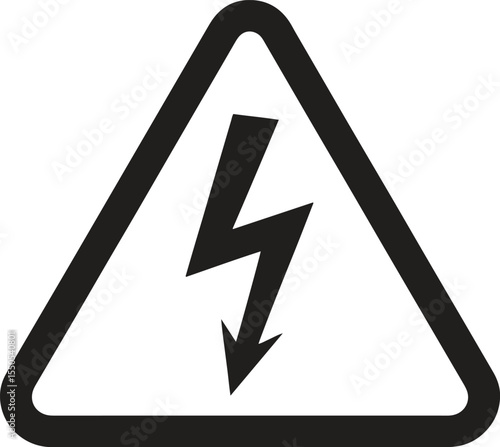 High Voltage Warning Sign. Electricity, Danger, Hazard, Caution Vector Illustration Isolate on White Background