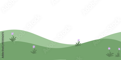 lanscape field ilustration cartoon hill