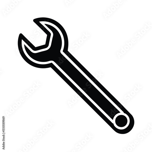 Wrench Icon Outline Vector Illustration