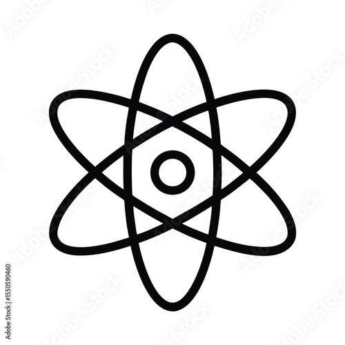 Atomic Nucleus Icon Outline Vector Illustration