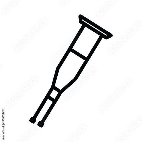 Crutches Icon Outline Vector Illustration