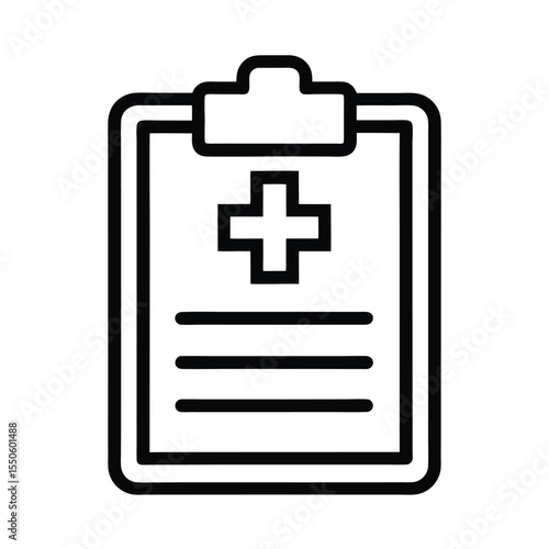 Medical Chart Icon Outline Vector Illustration