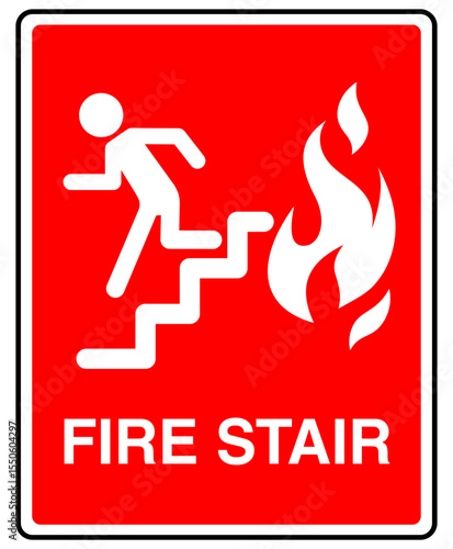 In Event Of Fire Use Stair Symbol Sign