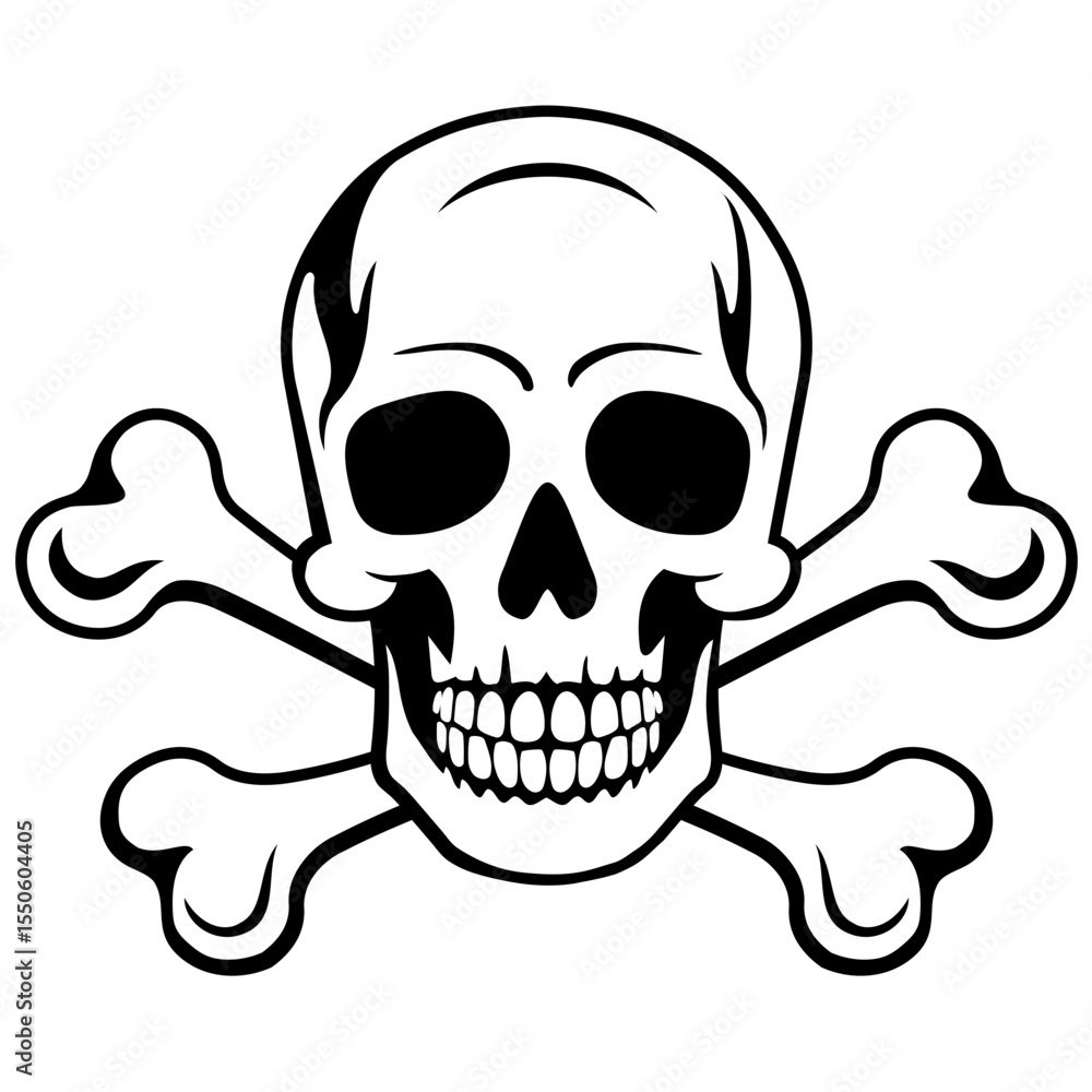 Fototapeta premium danger skull with overlapping crossbones