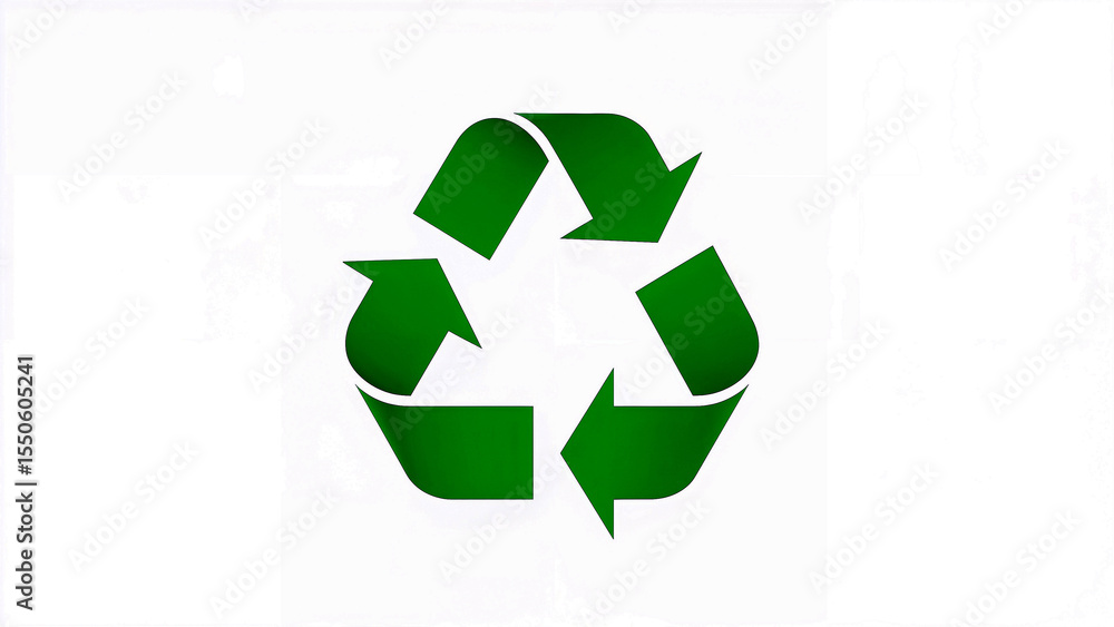 Fototapeta premium Green recycling symbol promoting ecological sustainability